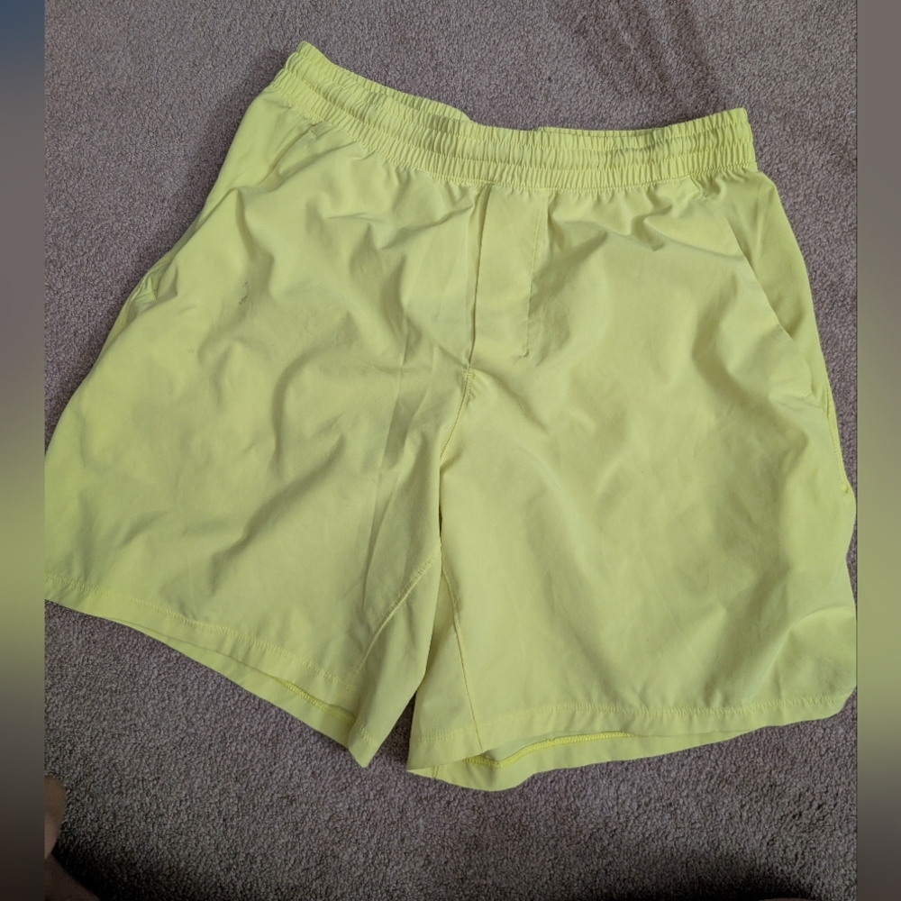 Lululemon Men's Neon Yellow Shorts